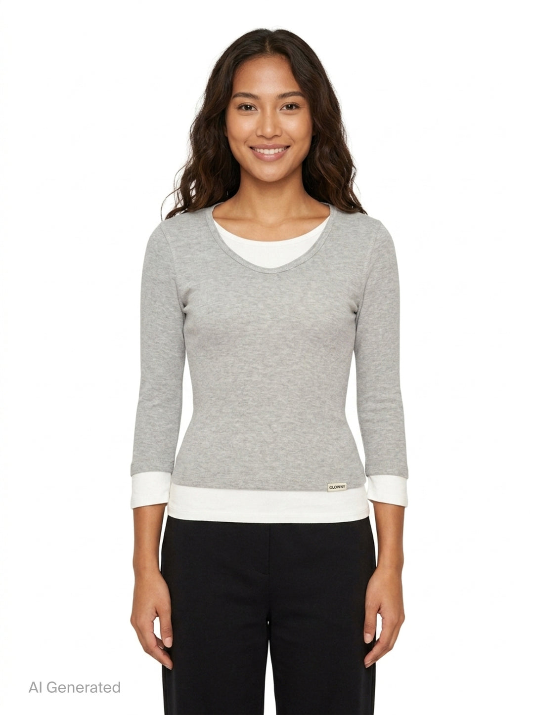 Layered Contrast Hoodie | Glowny | Club21 - front