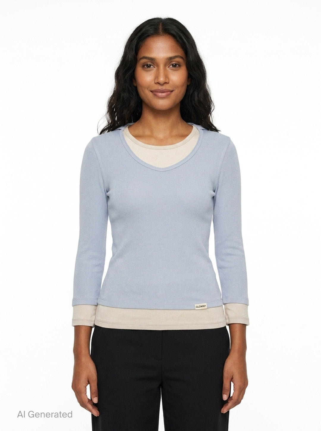 Layered Contrast Hoodie | Glowny | Club21 - front