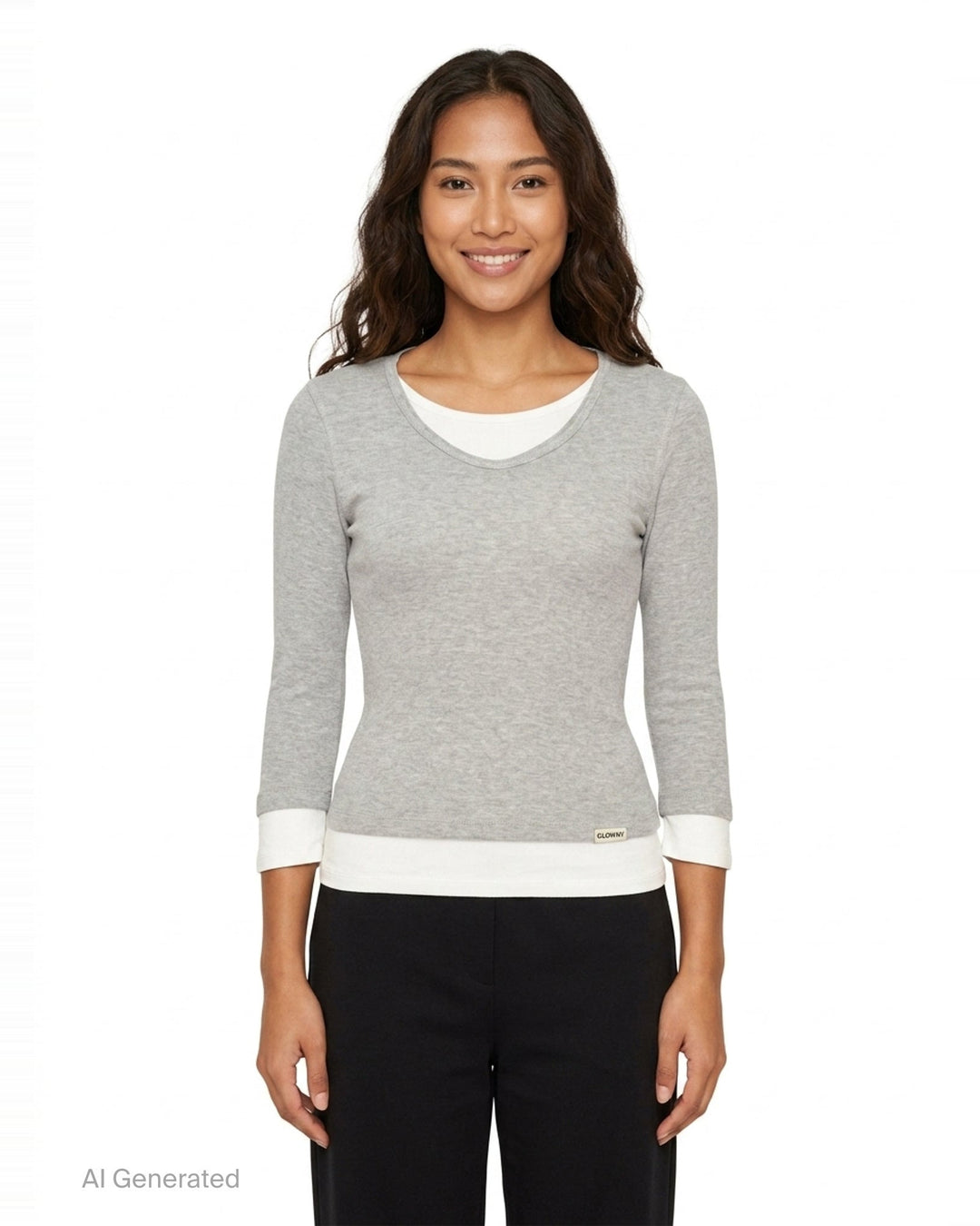 Layered Contrast Hoodie | Glowny | Club21 - front