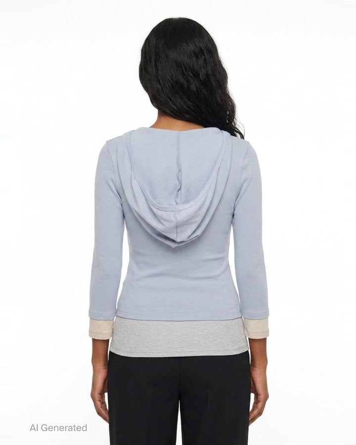 Layered Contrast Hoodie | Glowny | Club21 - back