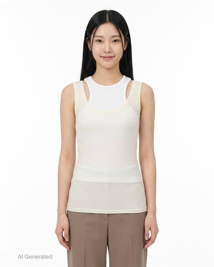 Soft Layered Scoop Top | Glowny | Club21 - front