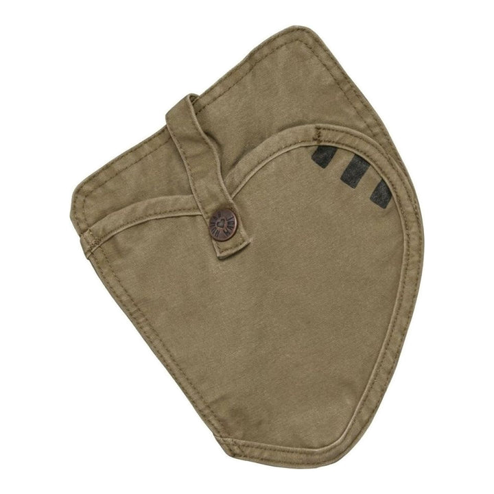Human Made Baker Pants in washed olive green, shown flat with a relaxed wide-leg silhouette, contrast thigh patch, and front patch pockets - packshot