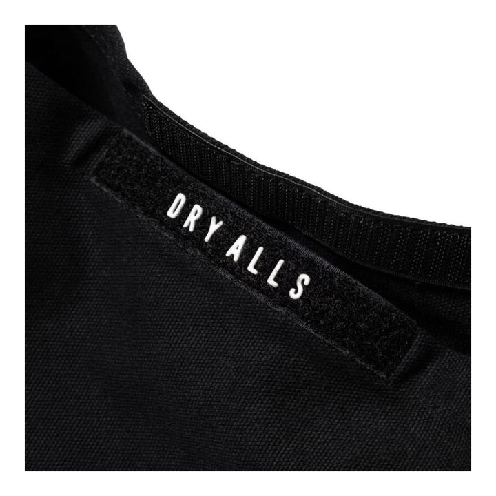 Human Made Balloon Tote bag in black canvas with bold collegiate logo print and dual top handles, shown at a three-quarter angle - packshot