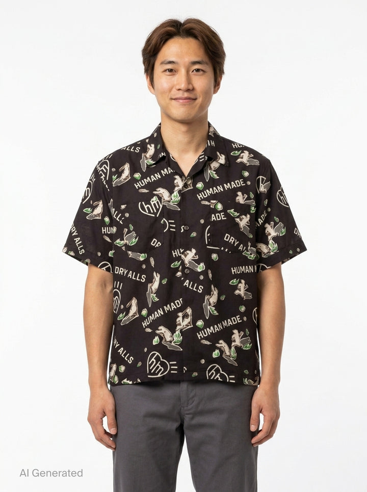 Otter Allover Printed Short Sleeve Shirt | Human Made | Club21 - front