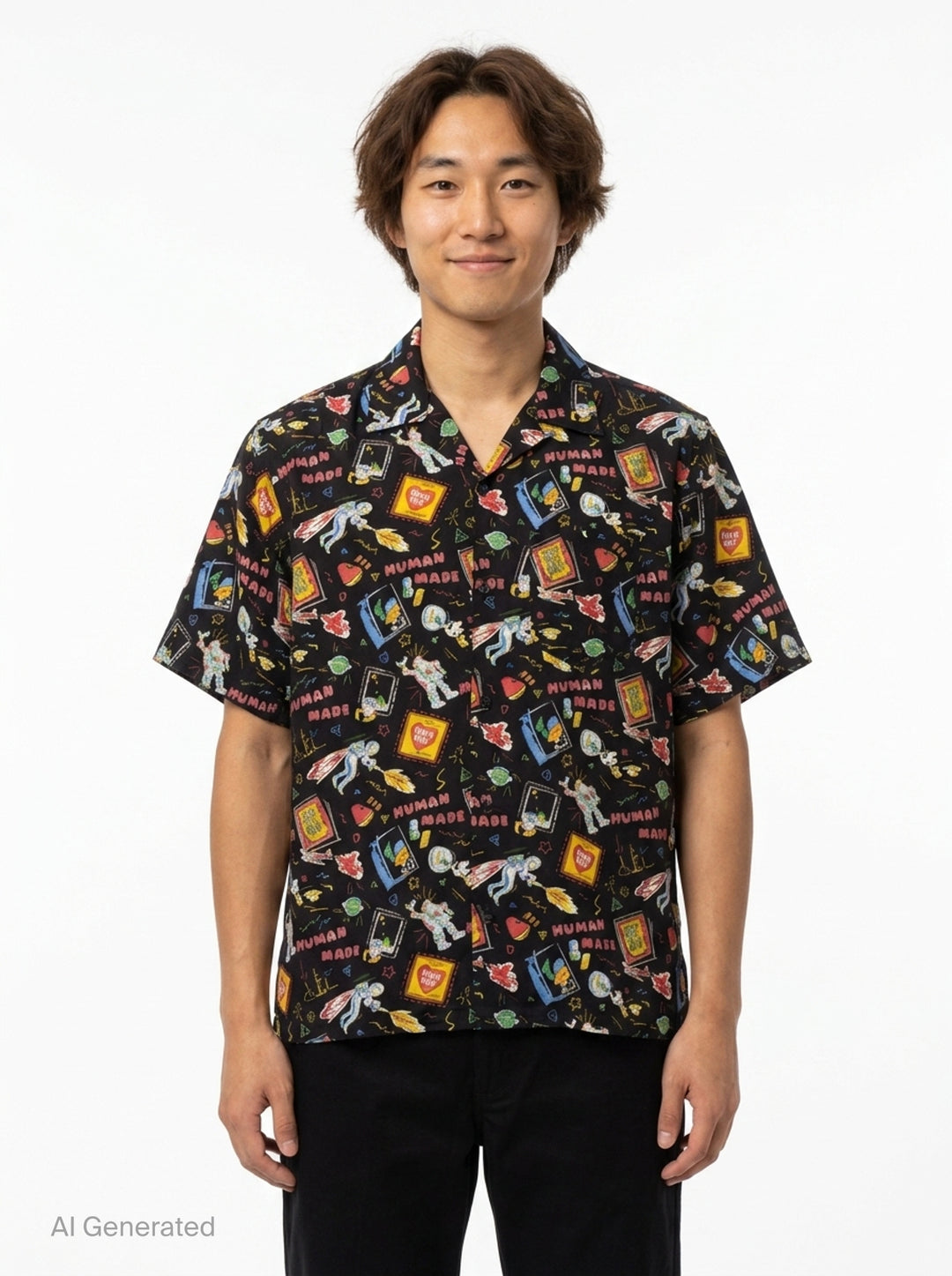 Space Print Short Sleeve Aloha Shirt | Human Made | Club21 - front