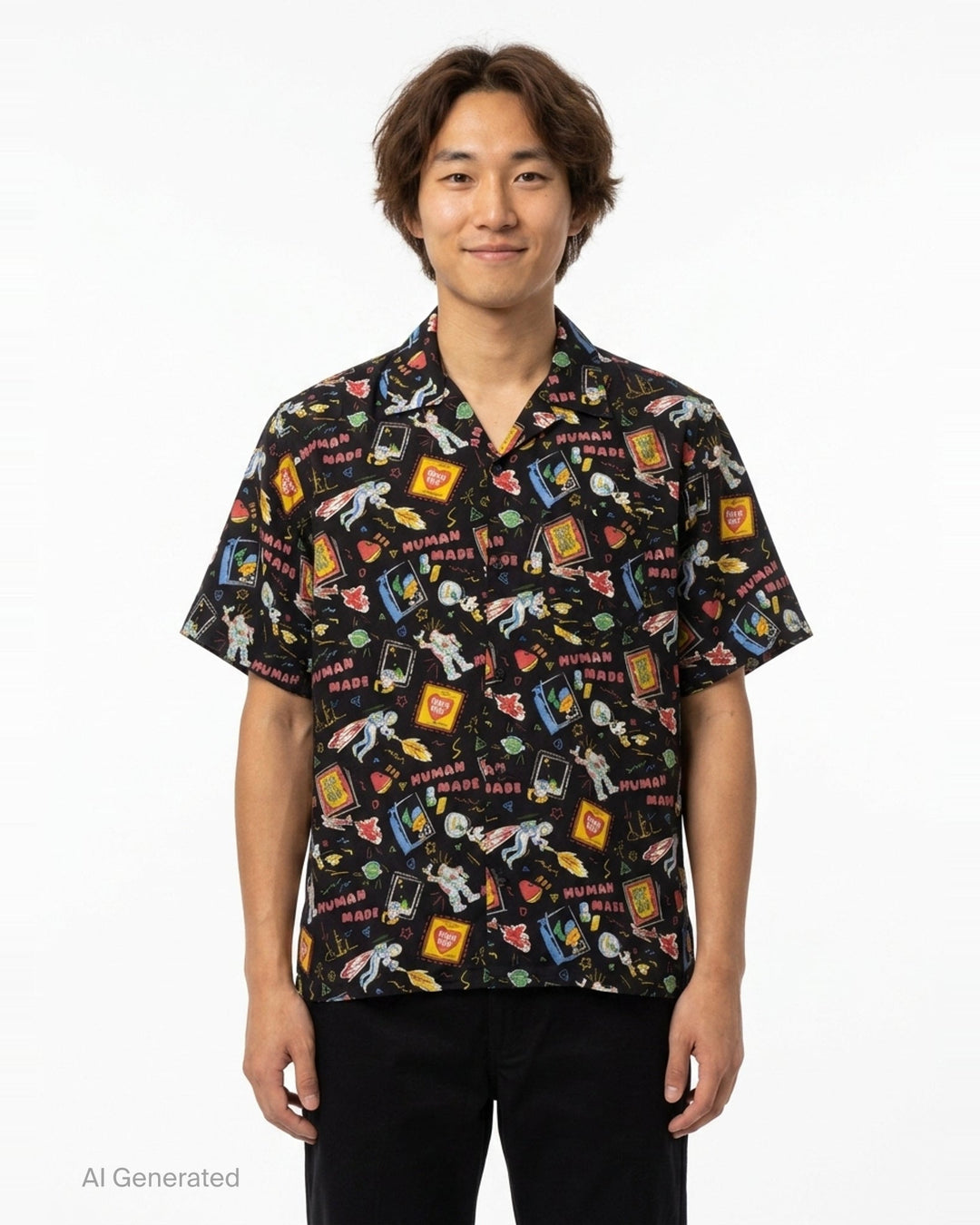 Space Print Short Sleeve Aloha Shirt | Human Made | Club21 - front