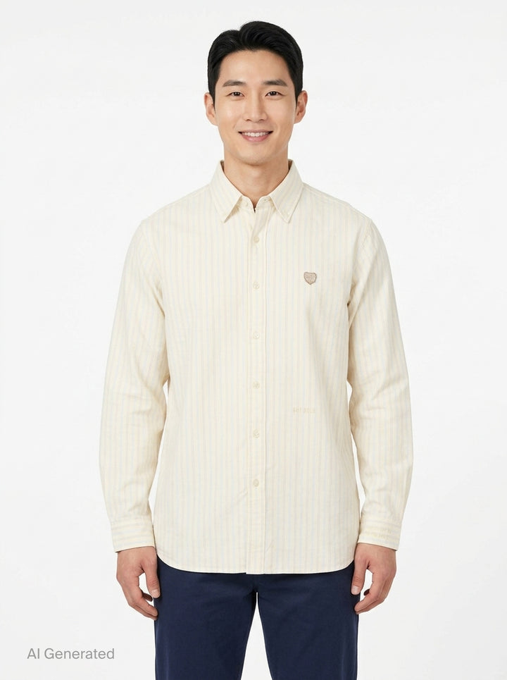Stripe Oxford Button-Down Shirt | HUMAN MADE | Club21 - front