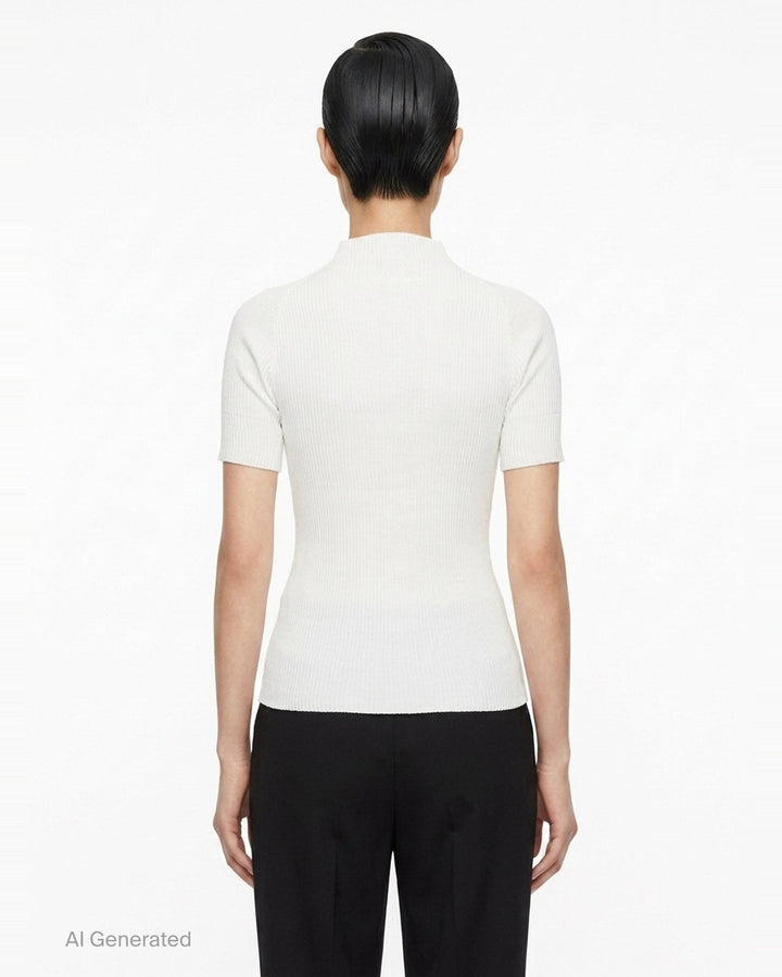 Chiffon Twist Short Sleeve Shirt | Issey Miyake | Club21 - back