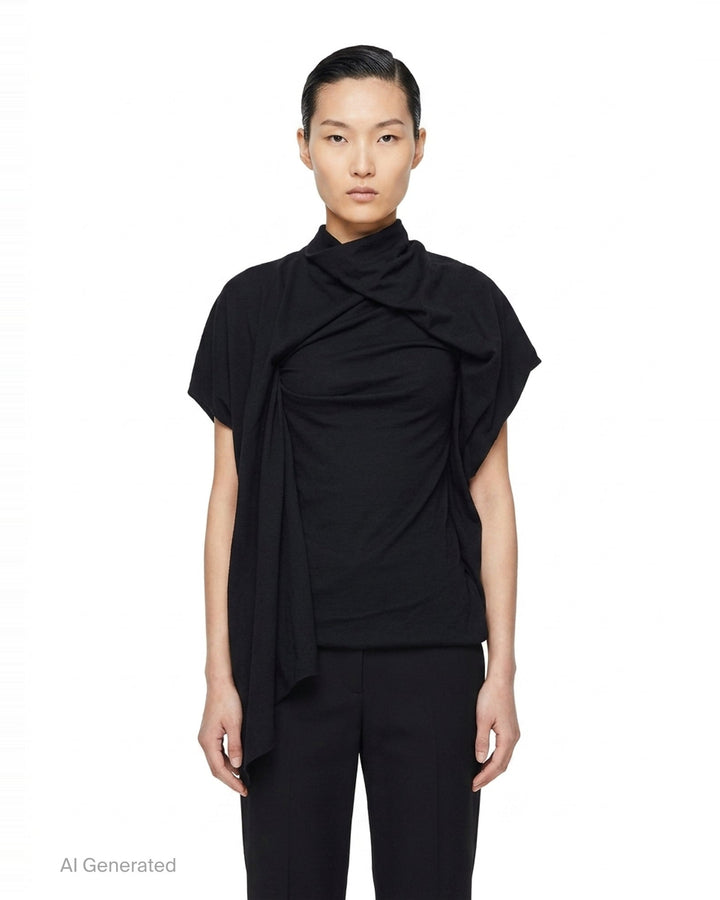 Concealed Draped Woven Top | Issey Miyake | Club21 - front