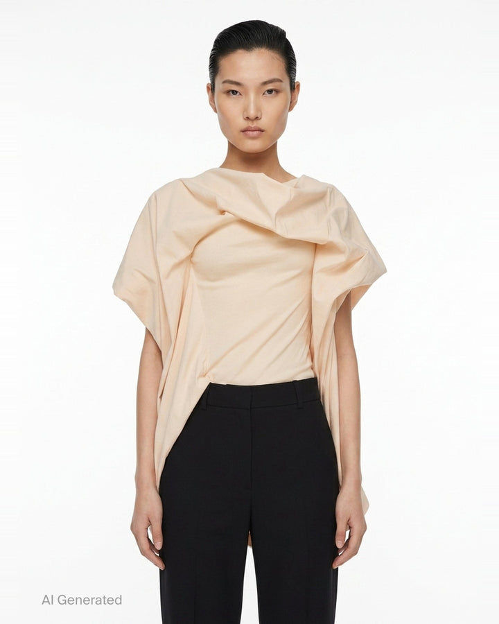 Concealed Draped Woven Top | Issey Miyake | Club21 - front