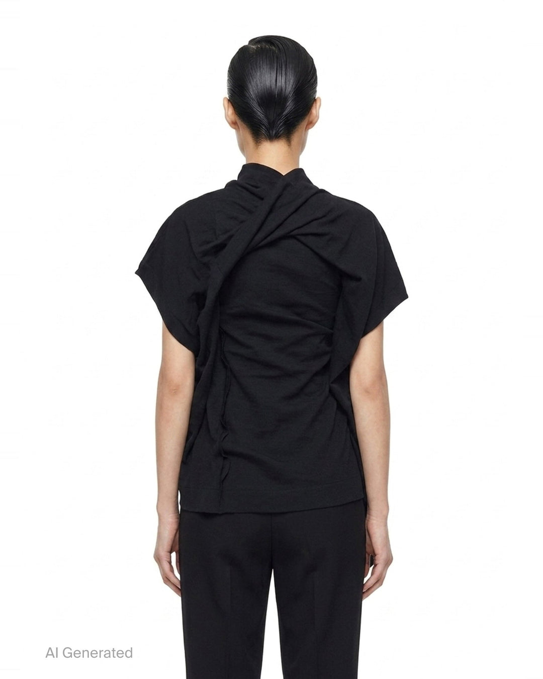 Concealed Draped Woven Top | Issey Miyake | Club21 - back