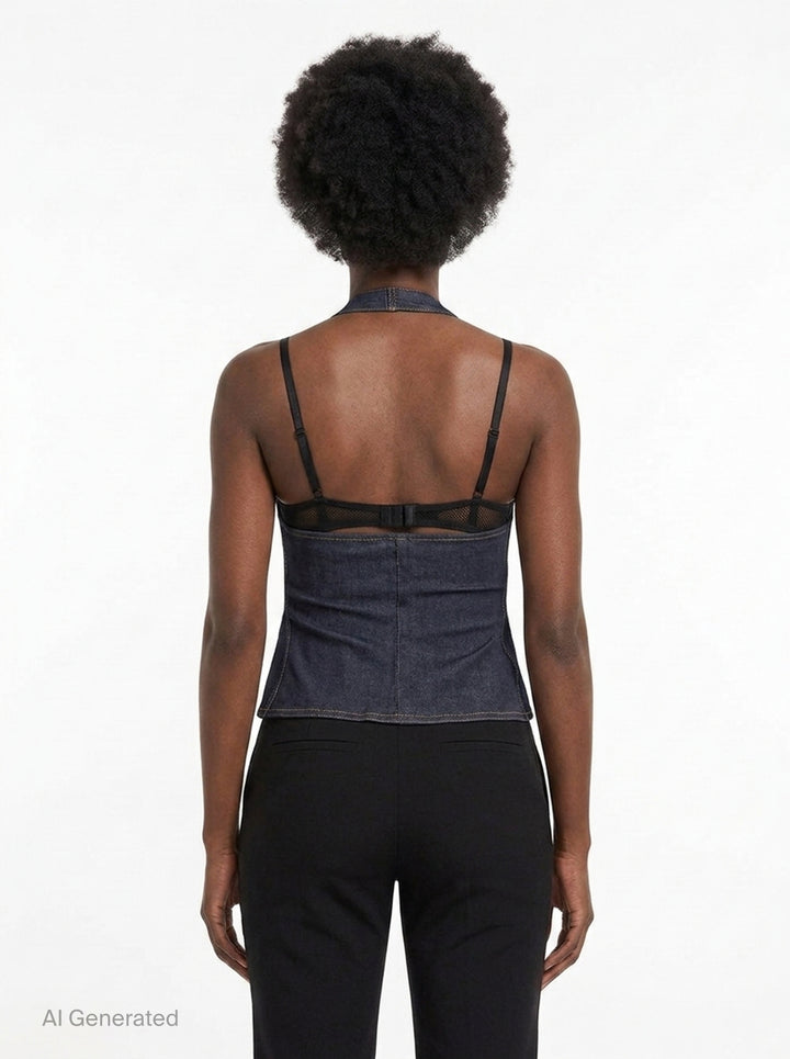 De-Nimes Lavoir Halter Top | Jacquemus | Club21 - back