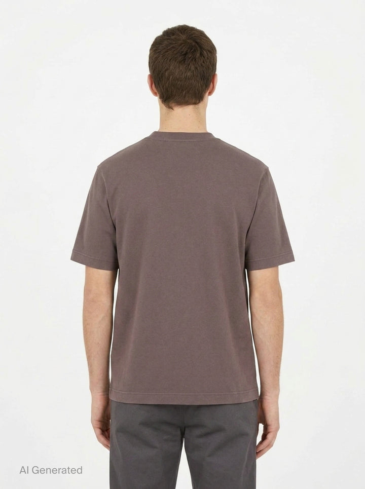 Jacquemus Le T-shirt Gros Grain in pale yellow, featuring a relaxed fit, crew neck, short sleeves, and a woven Jacquemus grosgrain logo tab on the chest - back