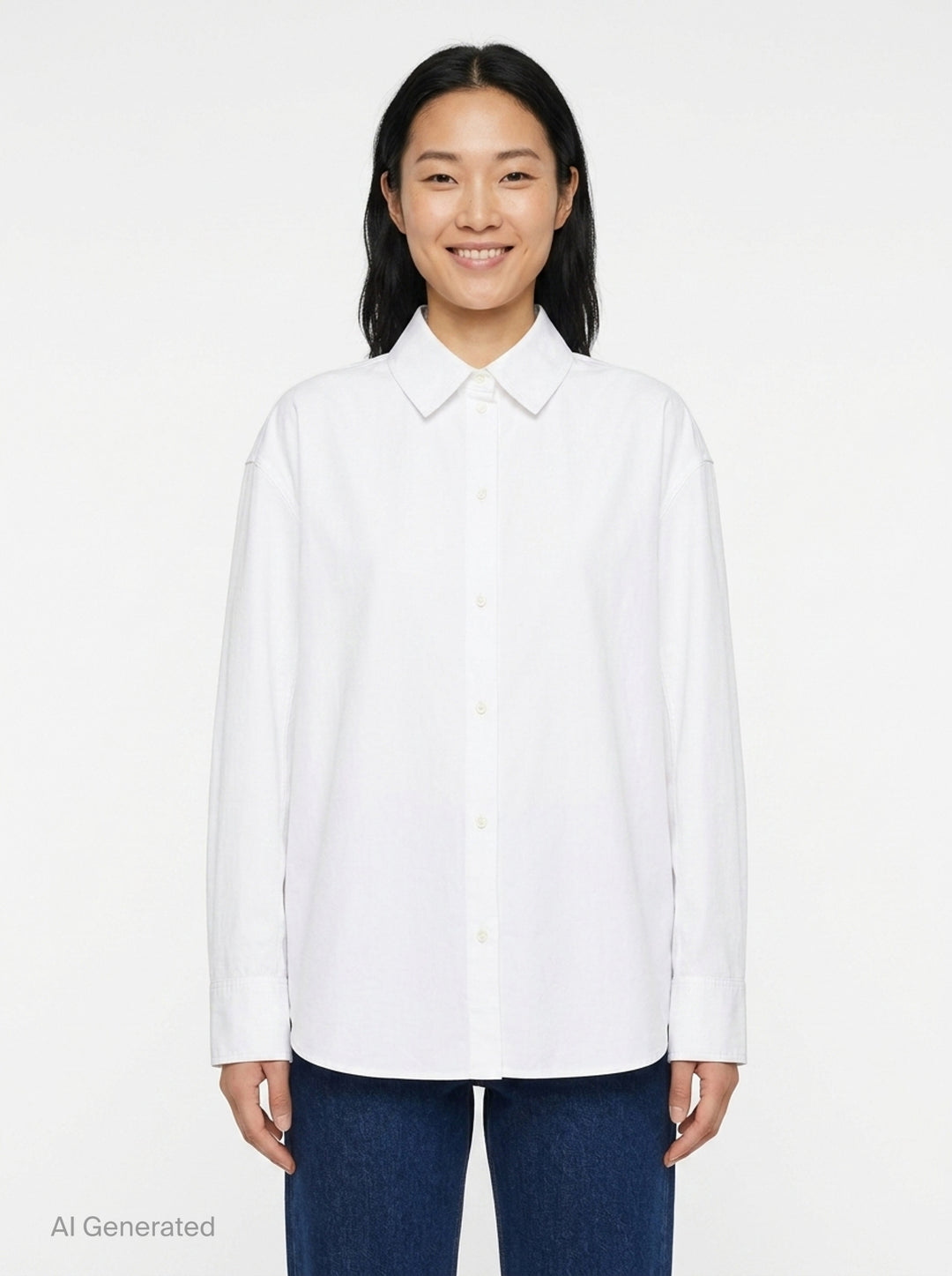 Jacquemus La Chemise Citta white woven button-down shirt with spread collar, long sleeves, and tonal buttons on a white background - front