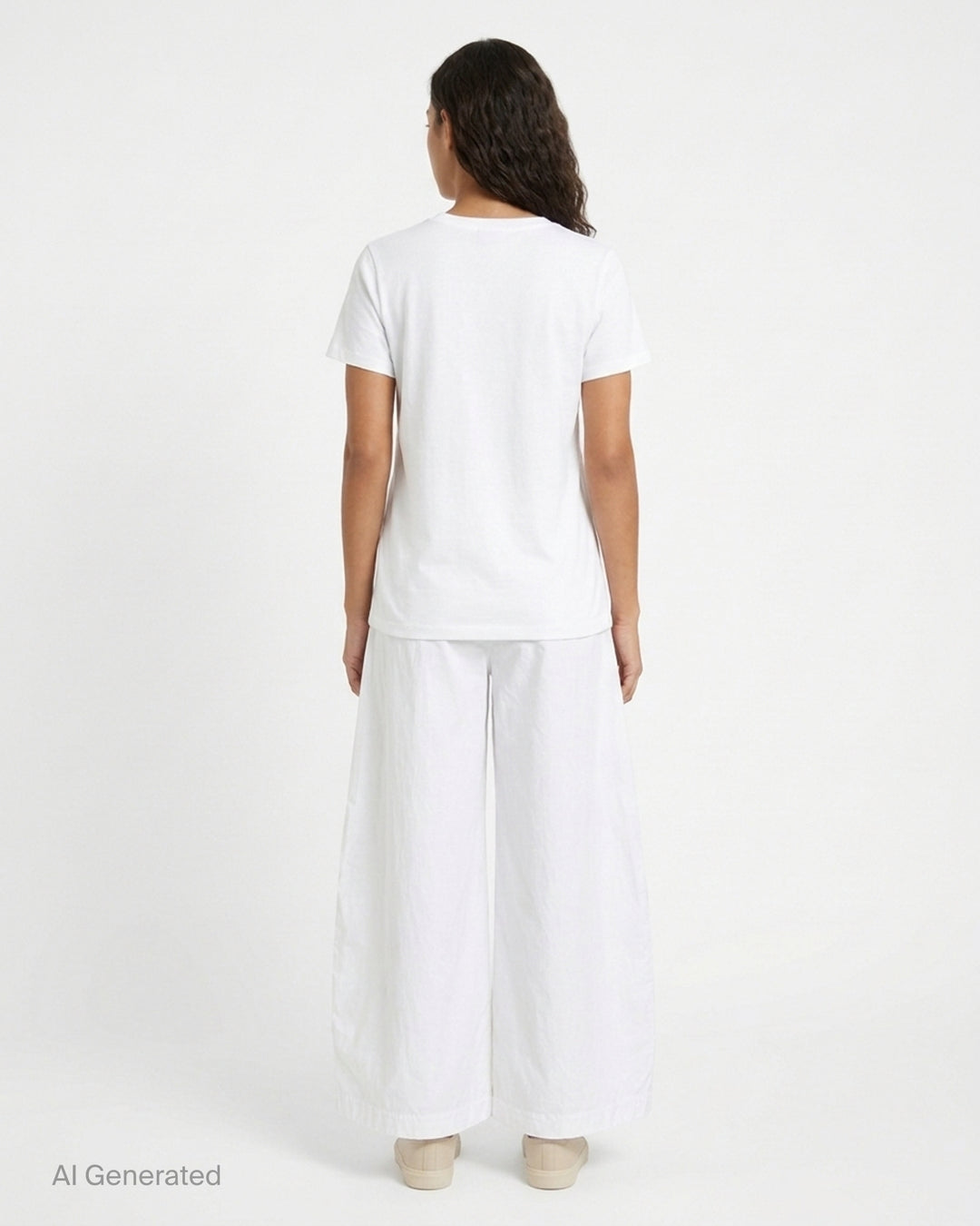 Jacquemus white wide-leg pleated trousers shown from the front against a plain white background - back