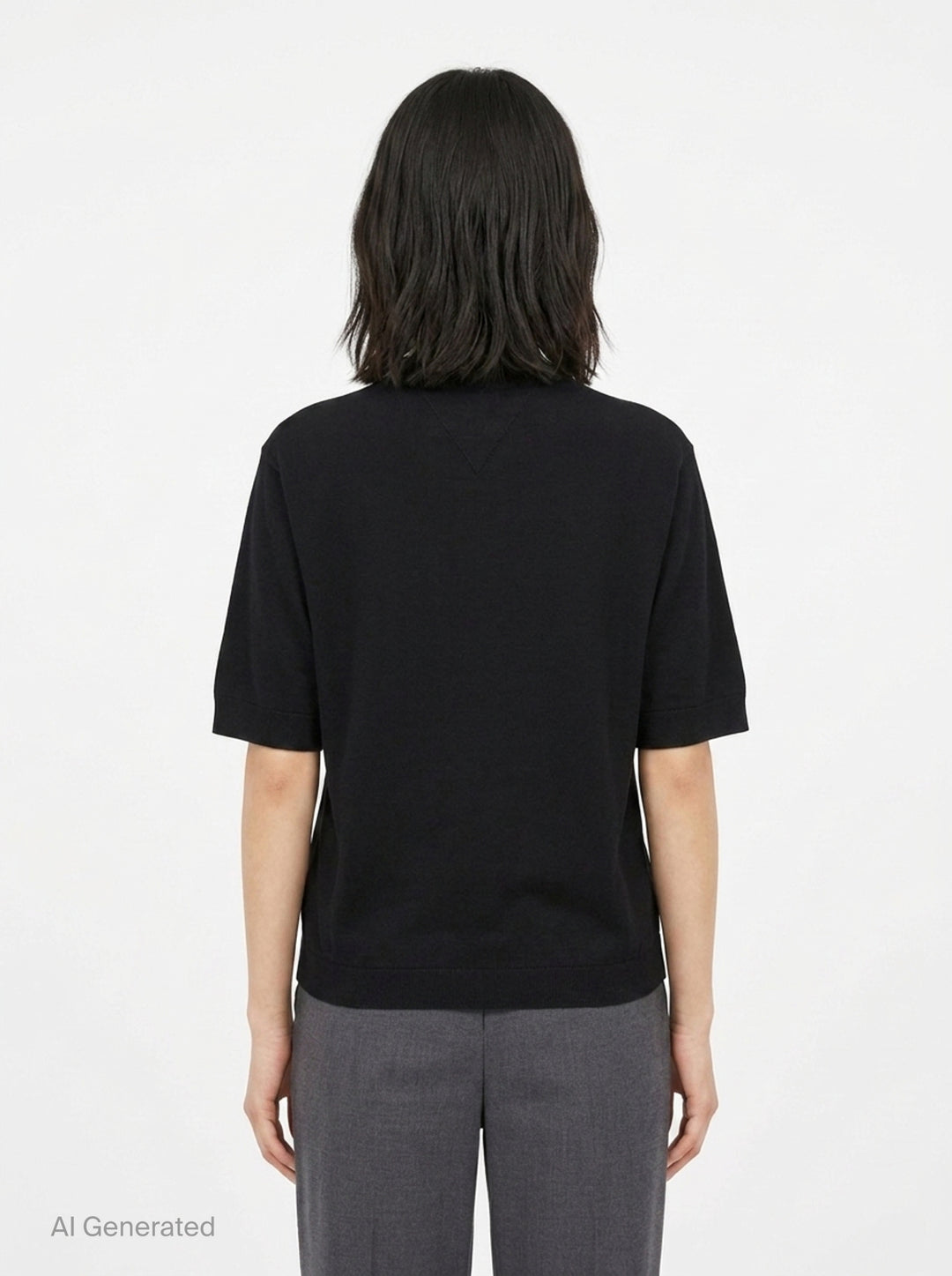 Bateau Neck Short Sleeve Knit Top | Jil Sander | Club21 - back
