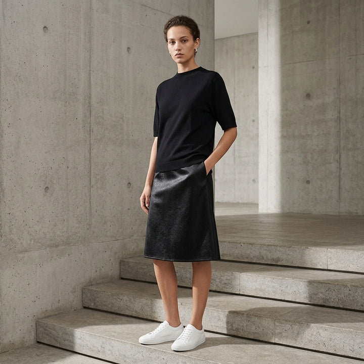 Bateau Neck Short Sleeve Knit Top | Jil Sander | Club21 - lifestyle