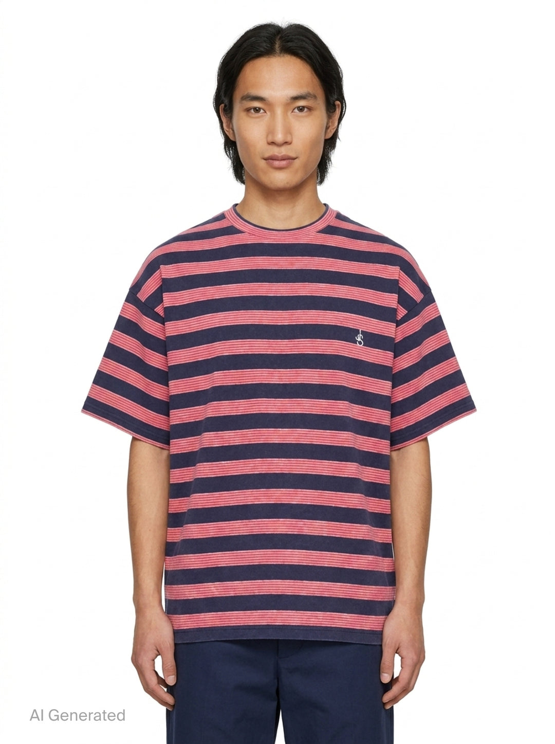 Bicolor Stripe Short Sleeve Tee | Jil Sander | Club21 - front
