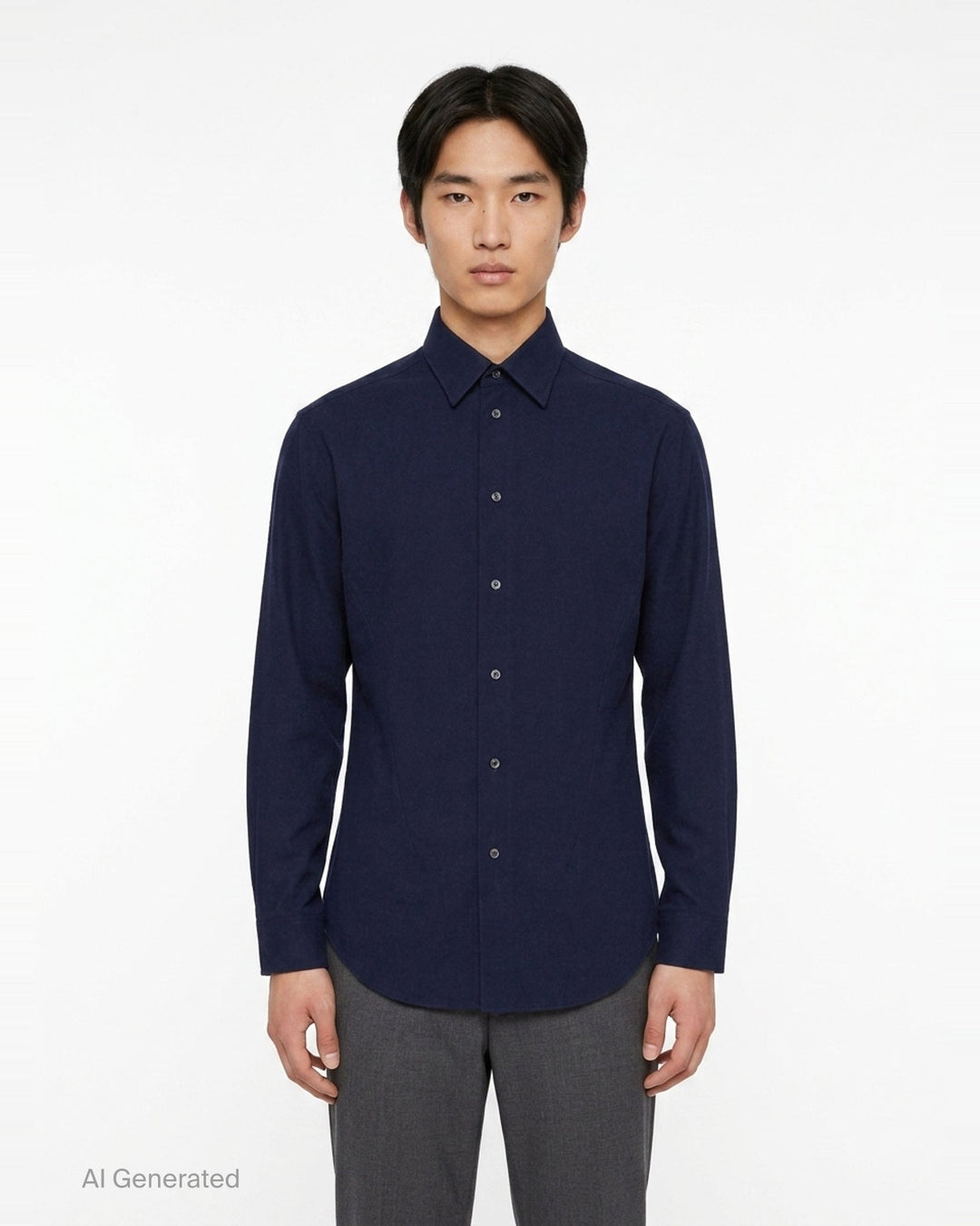 Boiled Wool Gabardine Long Sleeve Shirt | Jil Sander | Club21 - front