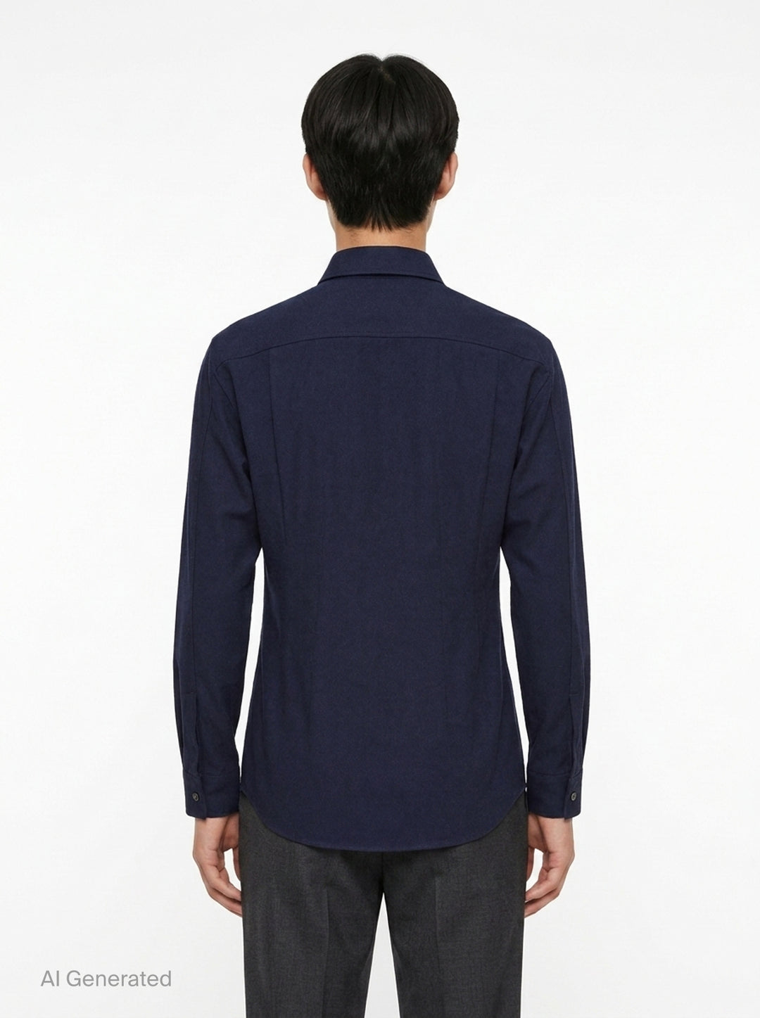 Boiled Wool Gabardine Long Sleeve Shirt | Jil Sander | Club21 - back