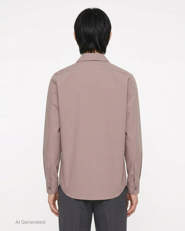 Crispy Washed Cotton Long Sleeve Shirt | Jil Sander | Club21 - back
