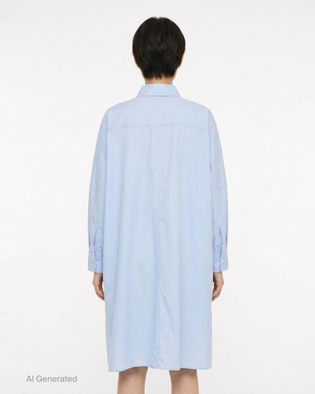 Embroidered Light Cotton Shirt Dress | Jil Sander | Club21 - back