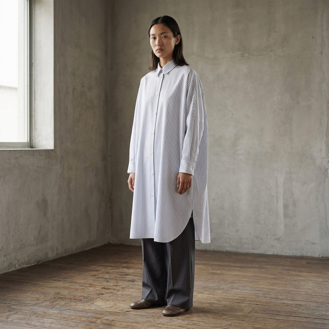 Embroidered Light Cotton Shirt Dress | Jil Sander | Club21 - lifestyle