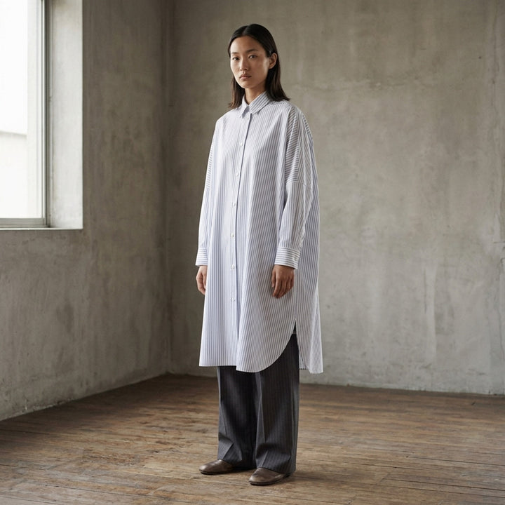 Embroidered Light Cotton Shirt Dress | Jil Sander | Club21 - lifestyle