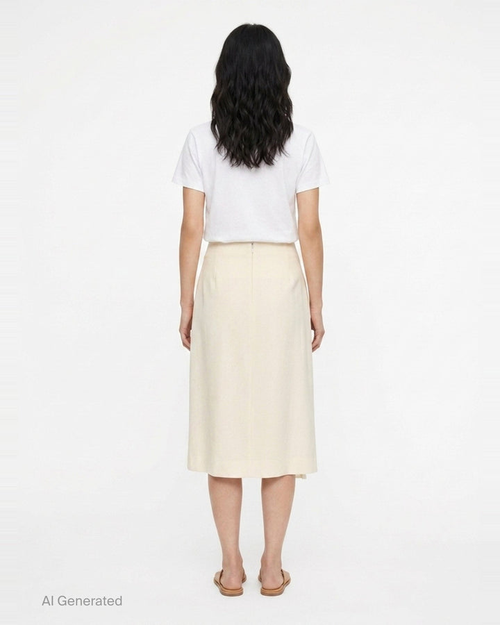 Fluid Wool Midi Skirt | Jil Sander | Club21 - back