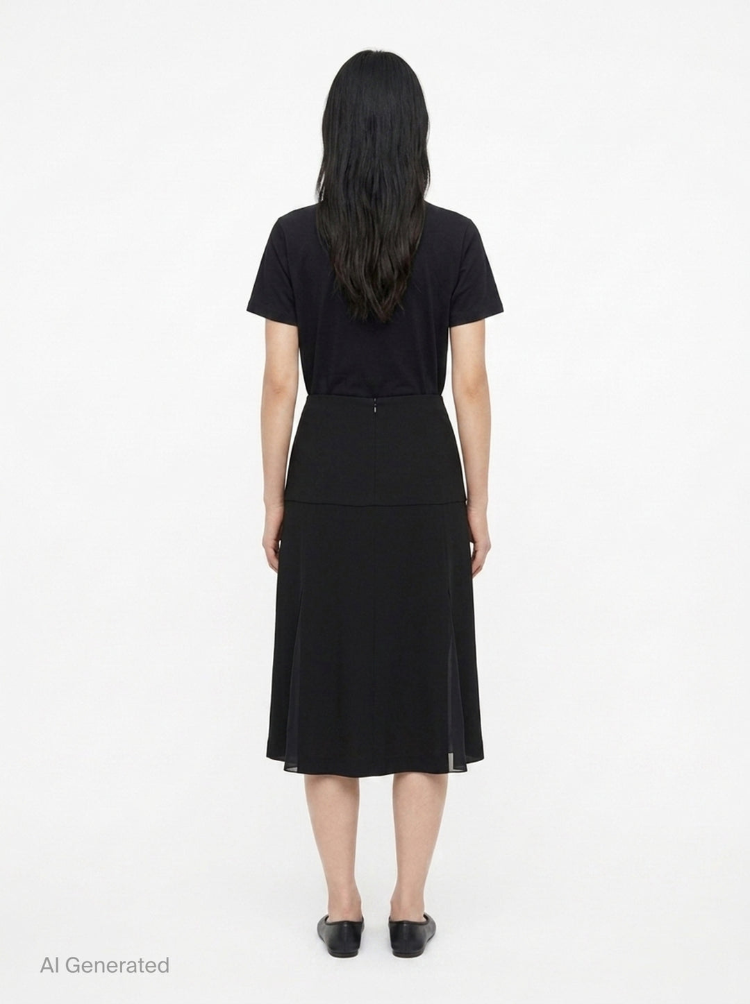 Fluid Wool Sablé Midi Skirt | Jil Sander | Club21 - back