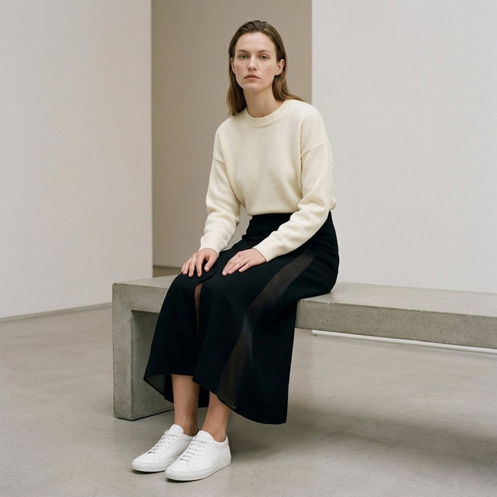 Fluid Wool Sablé Midi Skirt | Jil Sander | Club21 - lifestyle