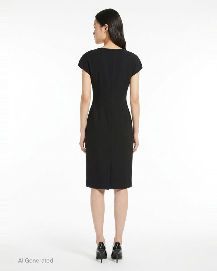 Fluid Wool Sheath Dress | Jil Sander | Club21 - back