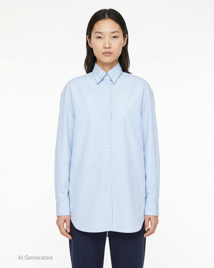 Light Fil-à-Fil Cotton Shirt | Jil Sander | Club21 - front