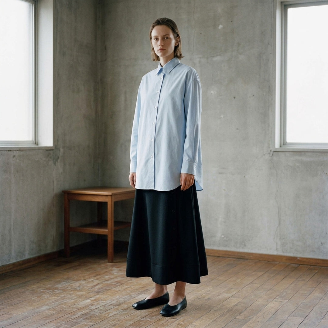 Light Fil-à-Fil Cotton Shirt | Jil Sander | Club21 - lifestyle