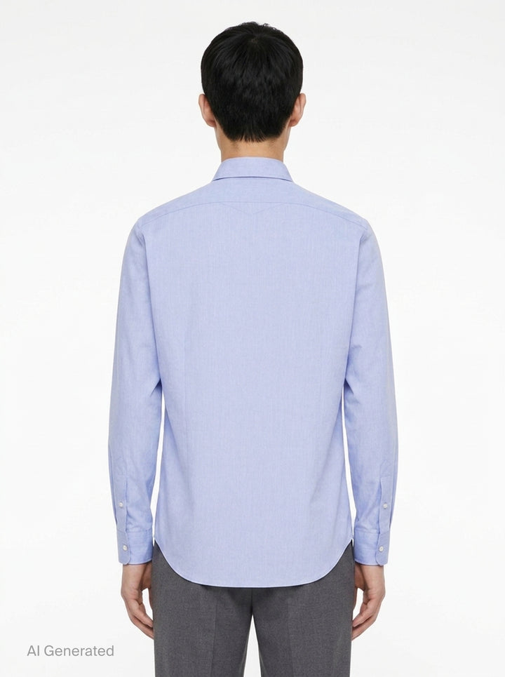 Light Long Sleeve Fil-à-Fil Shirt | Jil Sander | Club21 - back