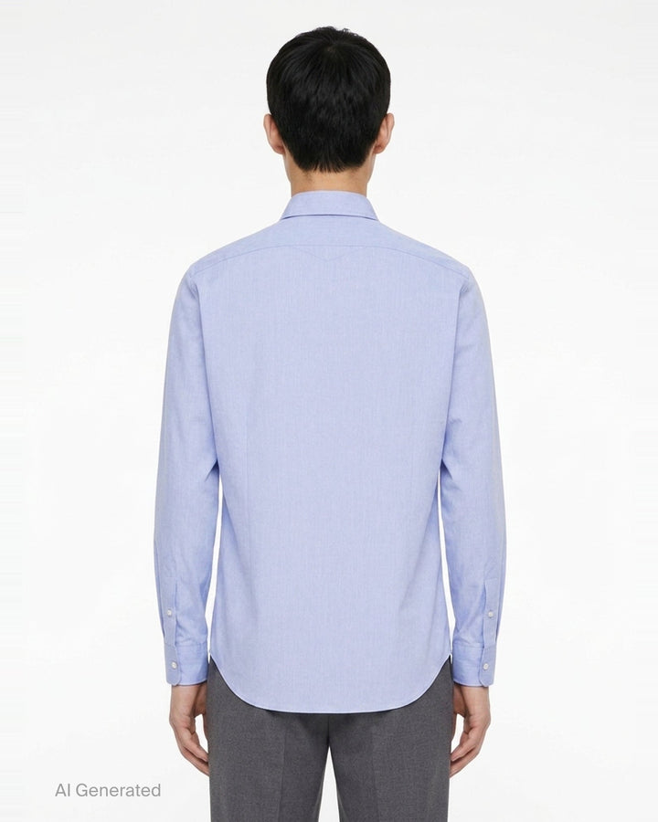 Light Long Sleeve Fil-à-Fil Shirt | Jil Sander | Club21 - back