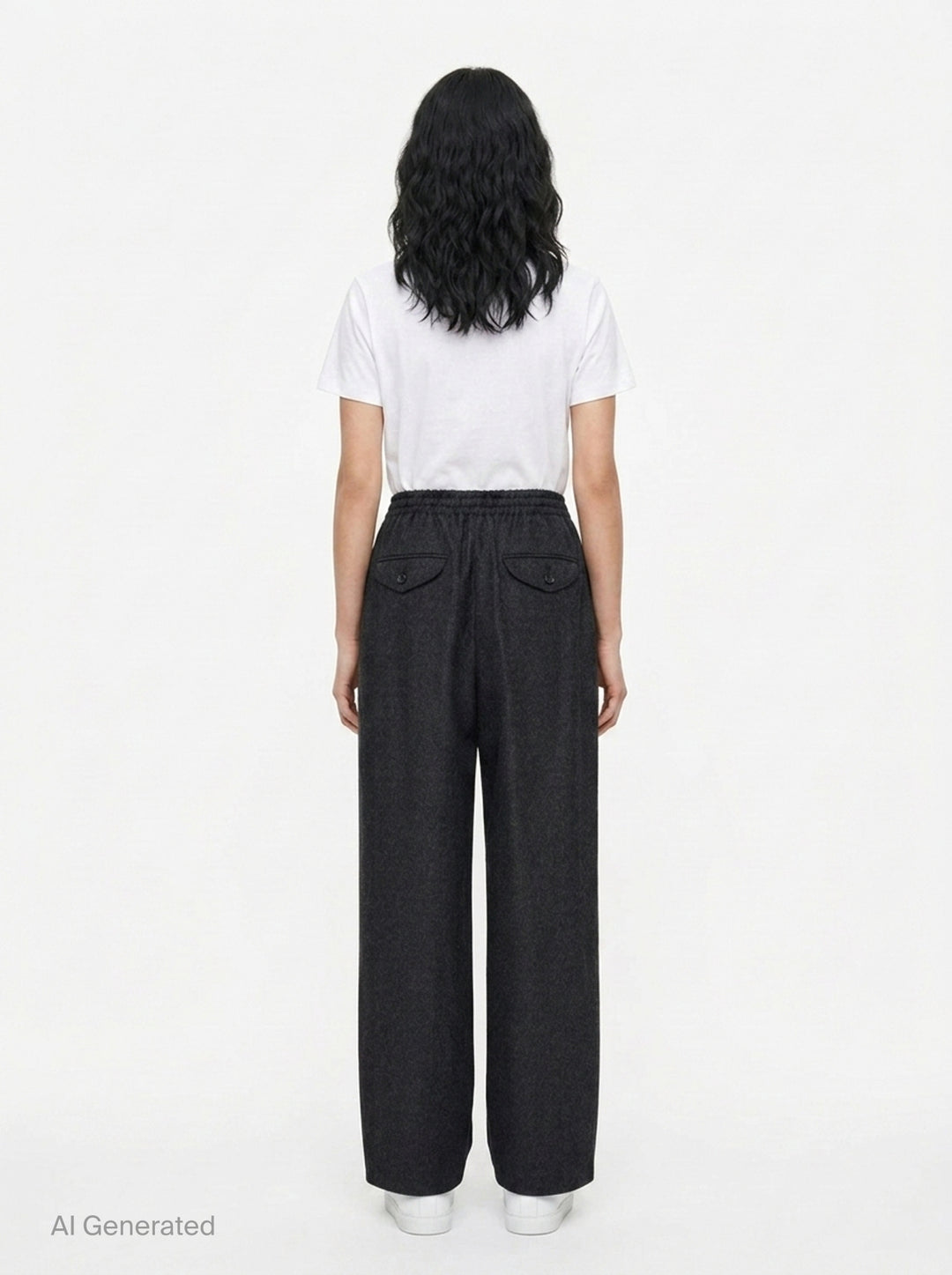 Light Merino Wide-Leg Trousers | Jil Sander | Club21 - back