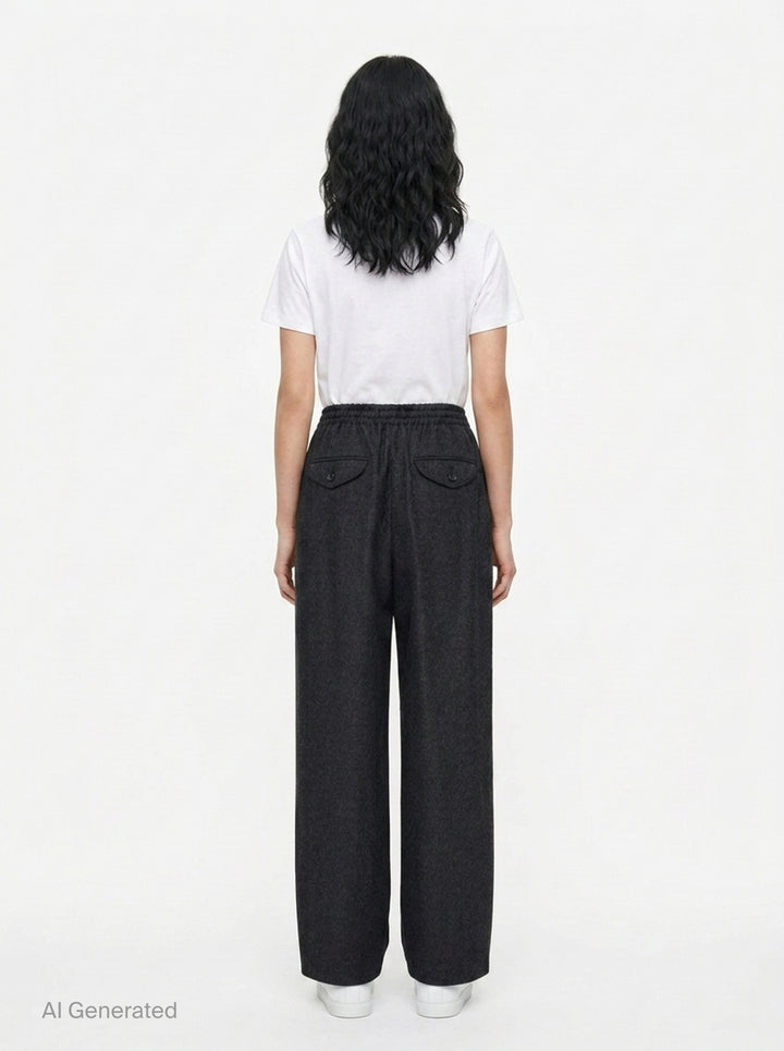 Light Merino Wide-Leg Trousers | Jil Sander | Club21 - back