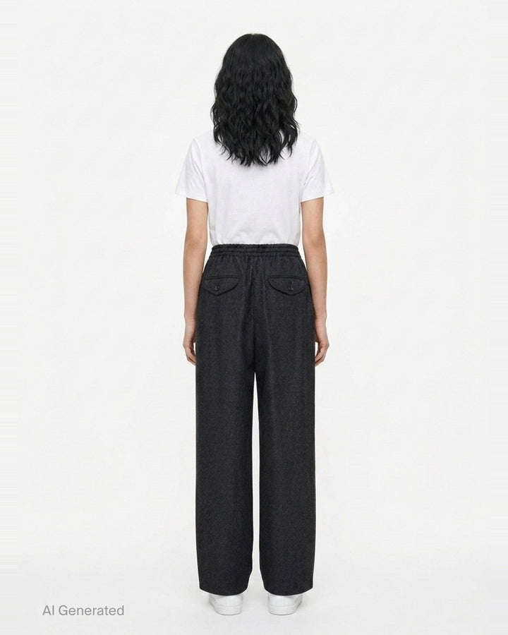 Light Merino Wide-Leg Trousers | Jil Sander | Club21 - back