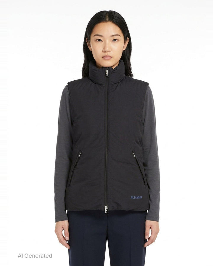 Logo Water Repellent Down Vest | Jil Sander | Club21 - front