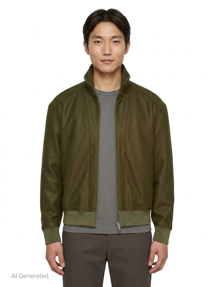 Padded Wool Melton Zip Jacket | Jil Sander | Club21 - front