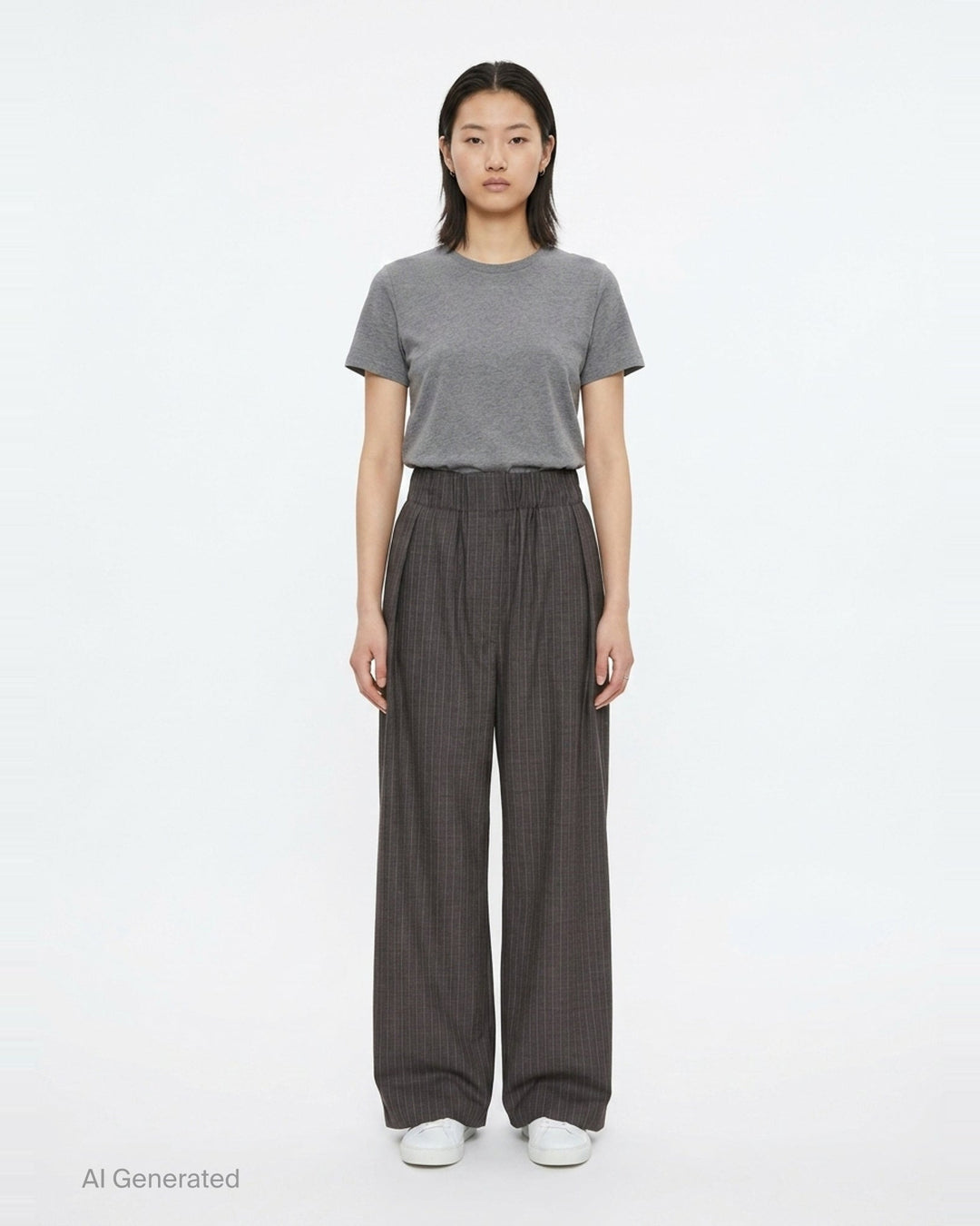 Shadowstripe Wide Leg Trousers | Jil Sander | Club21 - front