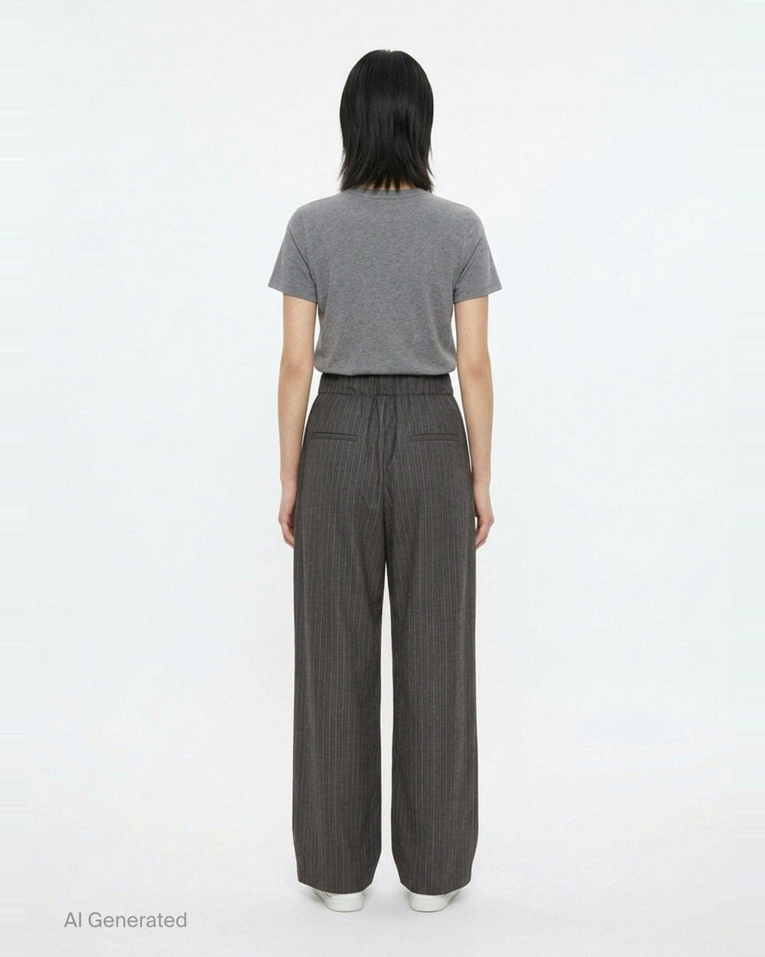 Shadowstripe Wide Leg Trousers | Jil Sander | Club21 - back