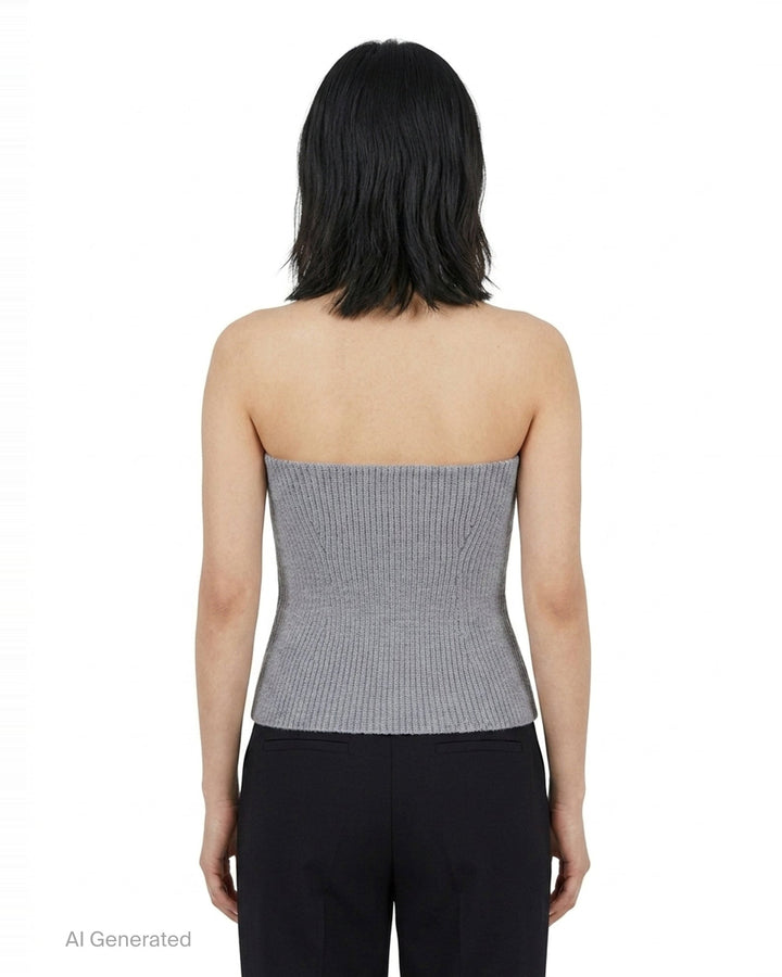 Strapless Knitted Wool Top | Jil Sander | Club21 - back