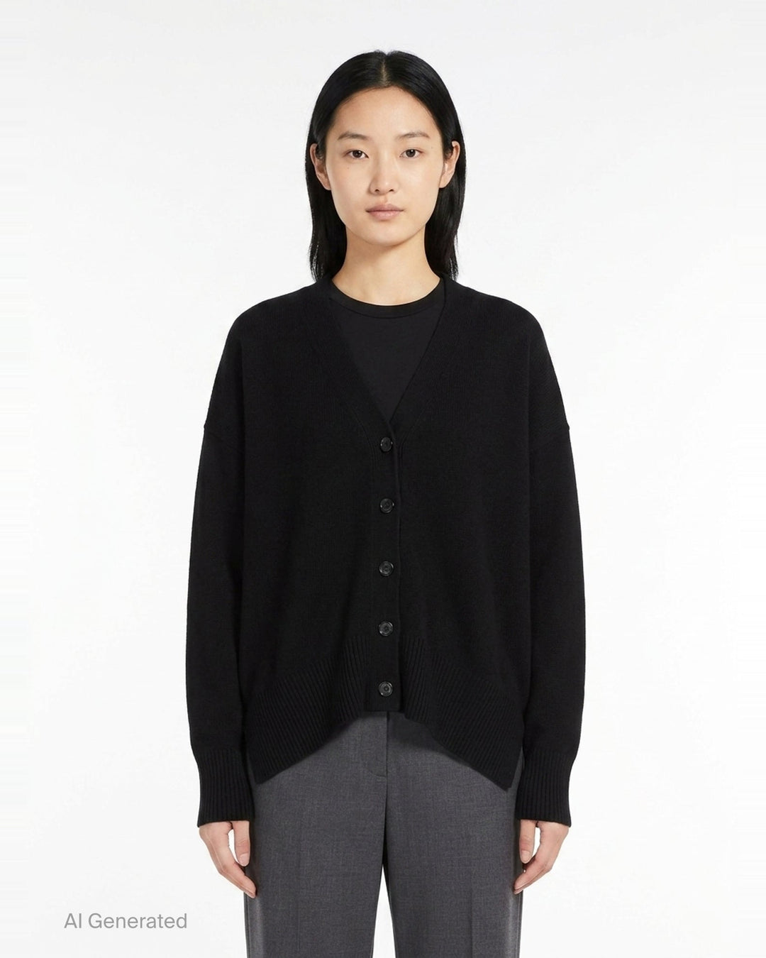 V-Neck Long Sleeve Cardigan | Jil Sander | Club21 - front