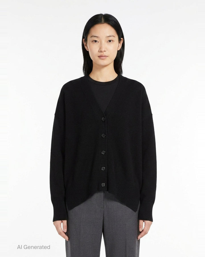 V-Neck Long Sleeve Cardigan | Jil Sander | Club21 - front