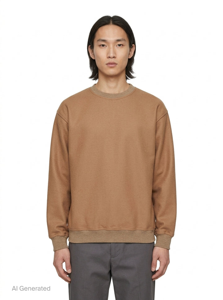 Wool Melton Long Sleeve Sweatshirt | Jil Sander | Club21 - front