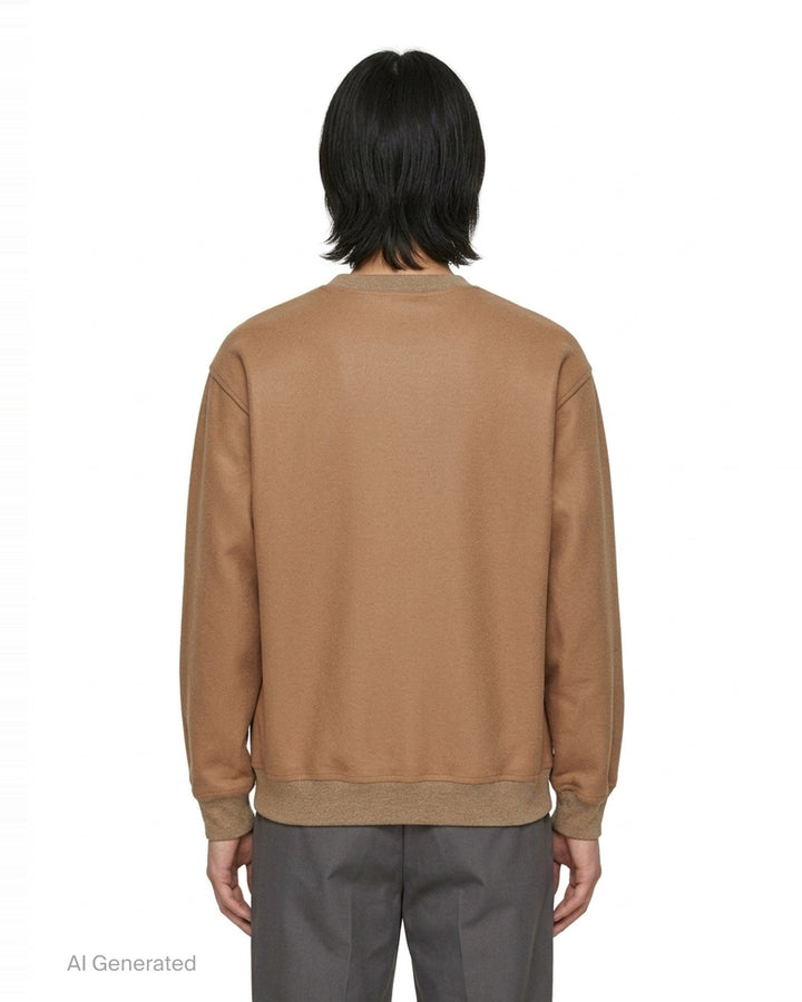Wool Melton Long Sleeve Sweatshirt | Jil Sander | Club21 - back