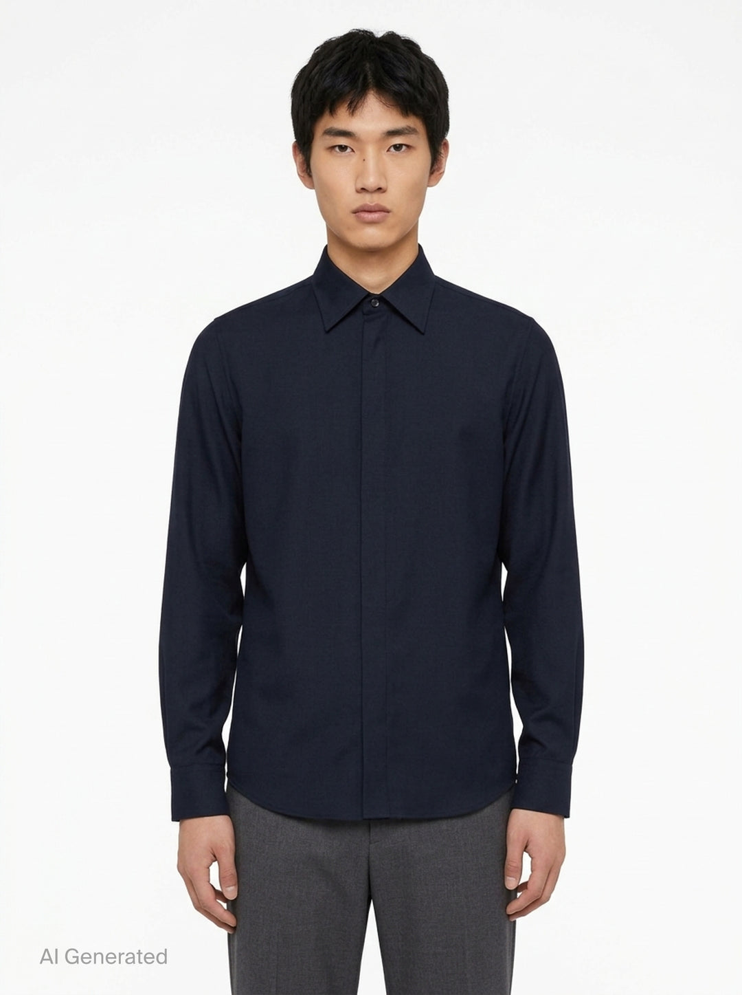 Wool Mohair Canvas Long Sleeve Shirt | Jil Sander | Club21 - front