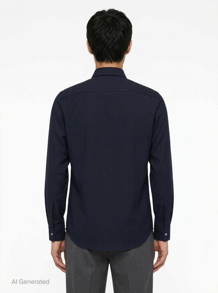 Wool Mohair Canvas Long Sleeve Shirt | Jil Sander | Club21 - back